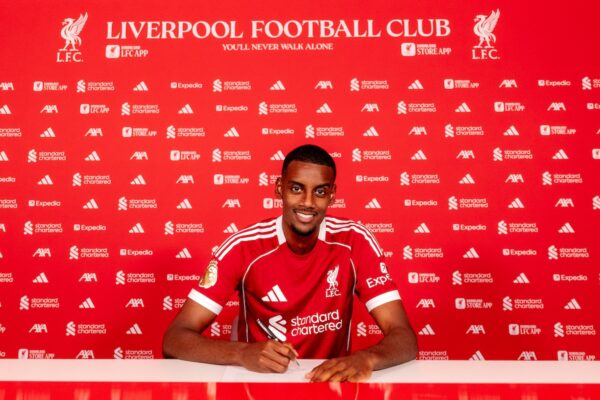KIRKBY, ENGLAND - SEPTEMBER 01: Alexander Isak signs for Liverpool FC at AXA Training Centre on September 01, 2025 in Kirkby, England. (Photo by Nikki Dyer - LFC/Liverpool FC via Getty Images)