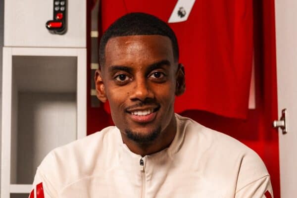 KIRKBY, ENGLAND - SEPTEMBER 01: Alexander Isak signs for Liverpool FC at AXA Training Centre on September 01, 2025 in Kirkby, England. (Photo by Nikki Dyer - LFC/Liverpool FC via Getty Images)
