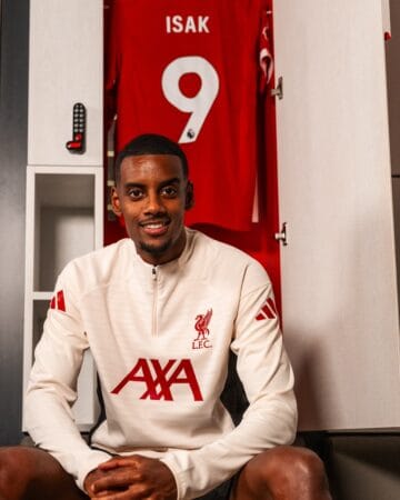 KIRKBY, ENGLAND - SEPTEMBER 01: Alexander Isak signs for Liverpool FC at AXA Training Centre on September 01, 2025 in Kirkby, England. (Photo by Nikki Dyer - LFC/Liverpool FC via Getty Images)