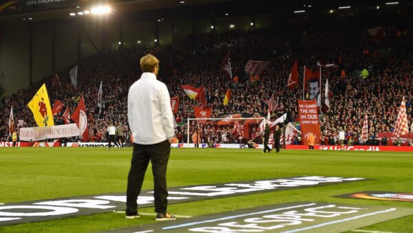 Jurgen Klopp during the UEFA Europa League Quarter Final: Second Leg match between Liverpool and Borussia Dortmund at Anfield on April 14, 2016 in Liverpool, United Kingdom. (Getty Images)