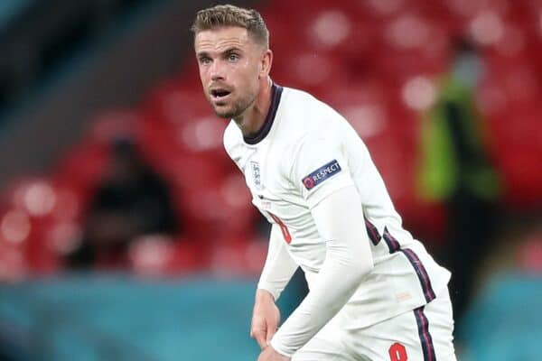 England's Jordan Henderson during the UEFA Euro 2020 Group D match at Wembley Stadium, London. Picture date: Tuesday June 22, 2021.