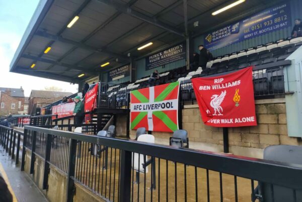 AFC Liverpool banners at Marine Travel Arena (photo: Sam Millne)