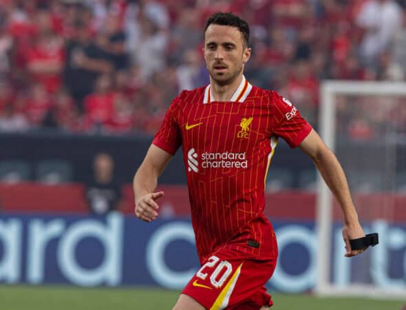 PHILADELPHIA - Wednesday, July 31, 2024: Liverpool's Diogo Jota during a pre-season friendly match between Liverpool FC and Arsenal FC at the Lincoln Financial Field on day eight of the club's pre-season tour of the USA. (Photo by David Rawcliffe/Propaganda)