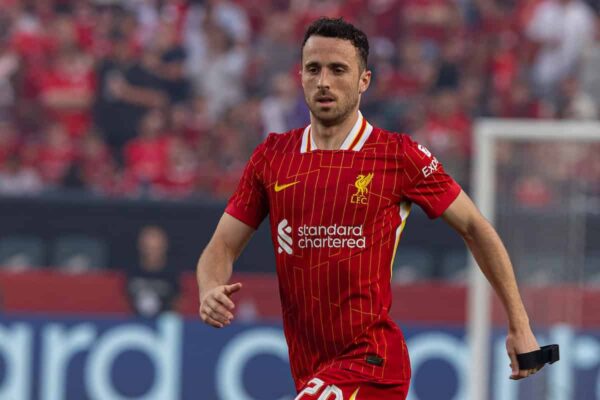 PHILADELPHIA - Wednesday, July 31, 2024: Liverpool's Diogo Jota during a pre-season friendly match between Liverpool FC and Arsenal FC at the Lincoln Financial Field on day eight of the club's pre-season tour of the USA. (Photo by David Rawcliffe/Propaganda)