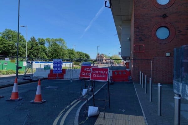 Anfield Road End, road closed - June 12, 2021