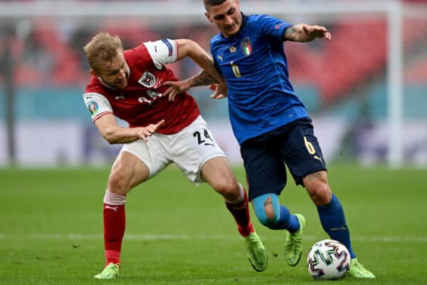 Konrad Laimer, Austria (Photo by Alex Morton - UEFA)