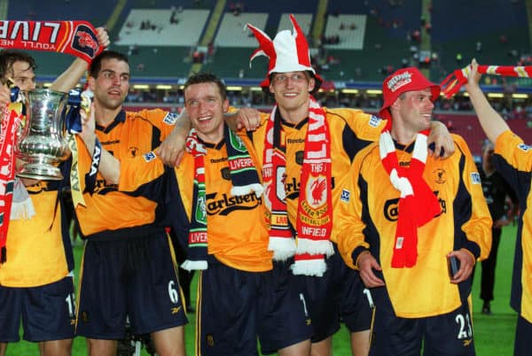 Babbel, Smicer, Hyypia, Carragher (FA Cup Final 2001, Cardiff) PA Media Image