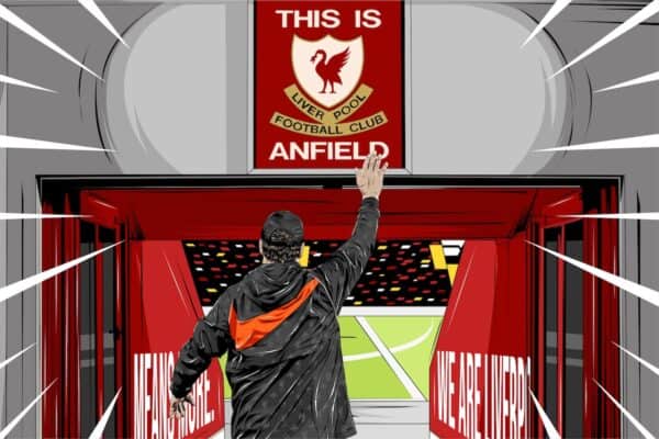 Jurgen Klopp, This Is Anfield sign (Image: This Is Anfield)