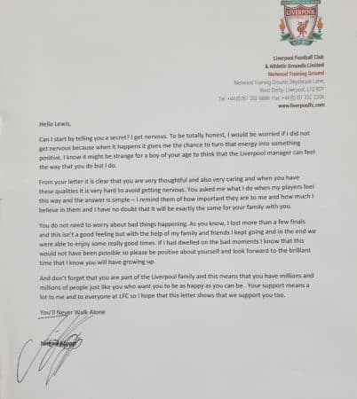 Liverpool Admission Letter