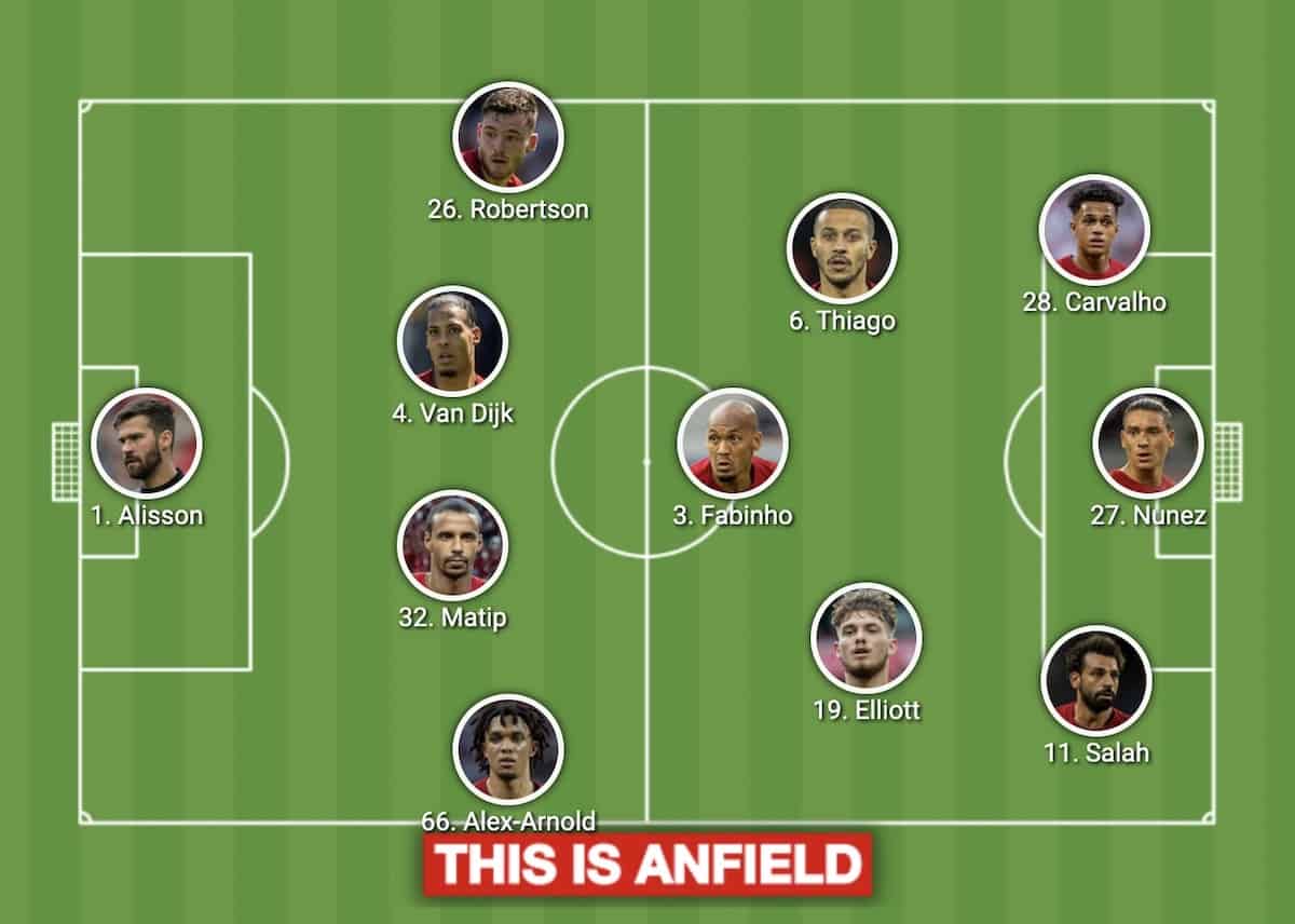 2 Liverpool lineup options vs