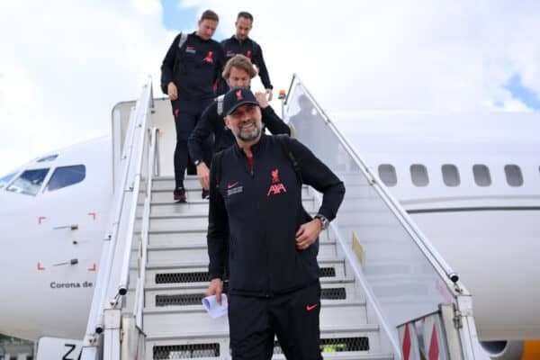 PARIS, FRANCE - MAY 27: Jurgen Klopp, Manager of Liverpool arrives during the Liverpool FC arrival on May 27, 2022 in Paris, France. Liverpool FC will face Real Madrid in the UEFA Champions League final on May 28, 2022. (Photo by UEFA)