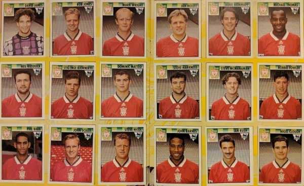 Liverpool 1995-96 team stickers