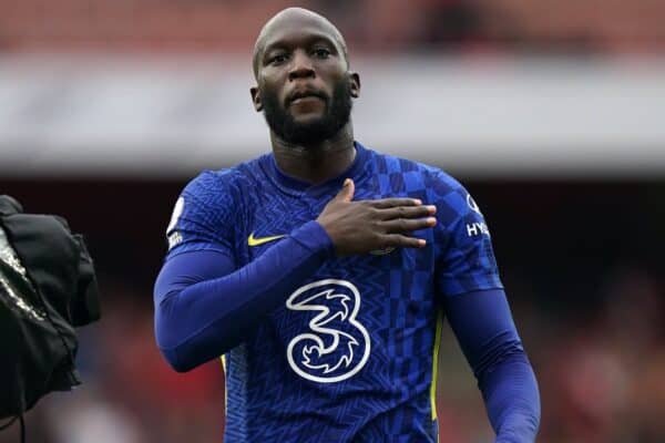 Chelsea's Romelu Lukaku reacts after the final whistle during the Premier League match at the Emirates Stadium, London. Picture date: Sunday August 22, 2021.