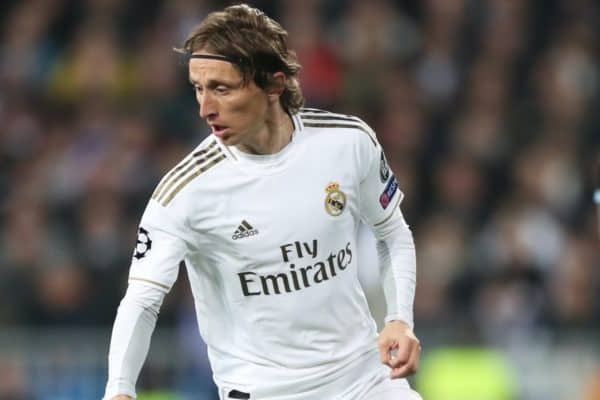 Real Madrid's Luka Modric during the UEFA Champions League round of 16 first leg match at the Santiago Bernabeu, Madrid.