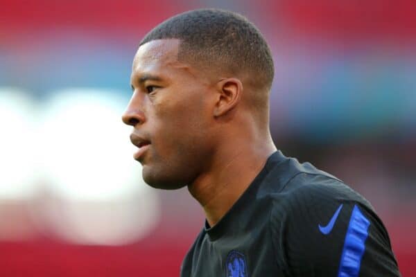 BUDAPEST, HUNGARY - JUNE 26: Georginio Wijnaldum of Netherlands looks on during the Netherlands Training Session ahead of the UEFA Euro 2020 Round of 16 match between Netherlands and Czech Republic at Puskas Arena on June 26, 2021 in Budapest, Hungary. (UEFA)