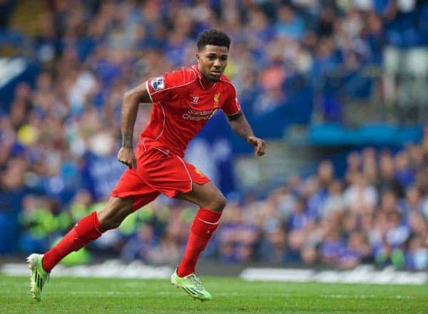 LONDON, ENGLAND - Sunday, May 10, 2015: Liverpool's Jerome Sinclair in action against Chelsea during the Premier League match at Stamford Bridge. (Pic by David Rawcliffe/Propaganda)
