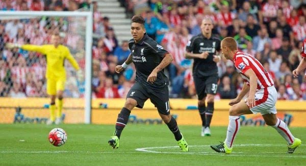 STOKE-ON-TRENT, ENGLAND - Sunday, August 9, 2015: Roberto Firmino. (Pic by David Rawcliffe/Propaganda)