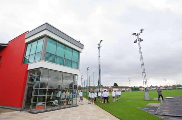 LIVERPOOL, ENGLAND - Wednesday, December 9, 2015: Liverpool players walk out for a training session at Melwood Training Ground ahead of the UEFA Europa League Group Stage Group B match against FC Sion. (Pic by David Rawcliffe/Propaganda)