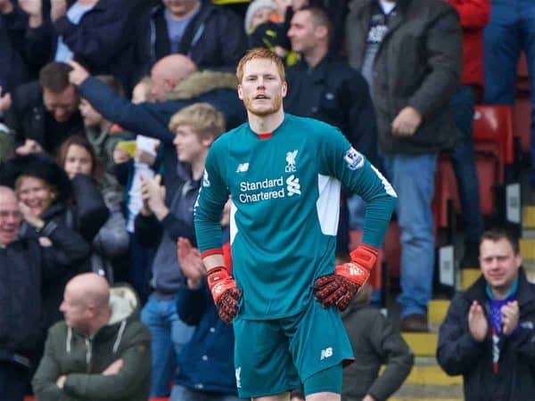 WATFORD, ENGLAND - Sunday, December 20, 2015: Liverpool's goalkeeper Adam Bogdan looks dejected as Watford score from his mistake during the Premier League match at Vicarage Road. (Pic by David Rawcliffe/Propaganda)