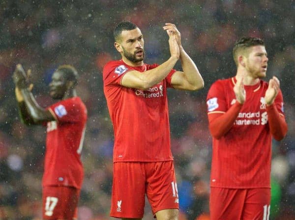 LIVERPOOL, ENGLAND - Wednesday, January 13, 2016: Liverpool's new signing Steven Caulker after the 2-2 draw with Arsenal the Premier League match at Anfield. (Pic by David Rawcliffe/Propaganda)