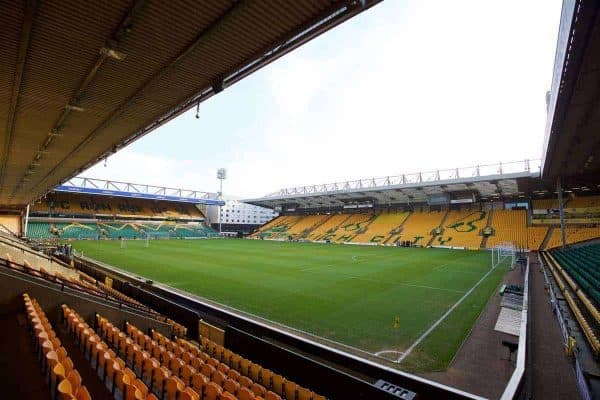 NORWICH, ENGLAND - Friday, January 22, 2016: A general view of Norwich City's Carrow Road stadium before the Premiership match against Liverpool. (Pic by David Rawcliffe/Propaganda)