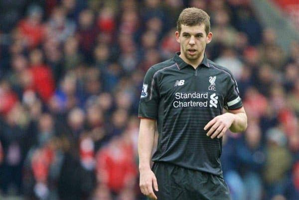 SOUTHAMPTON, ENGLAND - Sunday, March 20, 2016: Liverpool's new captan Jon Flanagan in action against Southampton during the FA Premier League match at St Mary's Stadium. (Pic by David Rawcliffe/Propaganda)