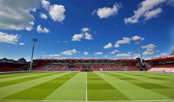 BOURNEMOUTH, ENGLAND - Sunday, April 17, 2016: A general view of Bournemouth's Dean Court Stadium before the FA Premier League match against Liverpool. (Pic by David Rawcliffe/Propaganda)