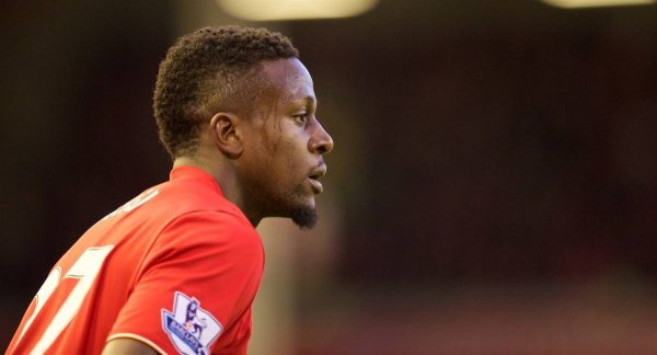 LIVERPOOL, ENGLAND - Wednesday, April 20, 2016: Liverpool's Divock Origi in action against Everton during the Premier League match at Anfield, the 226th Merseyside Derby. (Pic by David Rawcliffe/Propaganda)