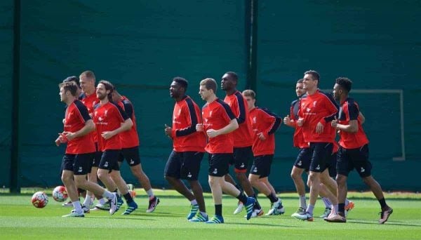 LIVERPOOL, ENGLAND - Friday, May 13, 2016: Liverpool players during a training session at Melwood Training Ground ahead of the UEFA Europa League Final against Seville FC. (Pic by David Rawcliffe/Propaganda)