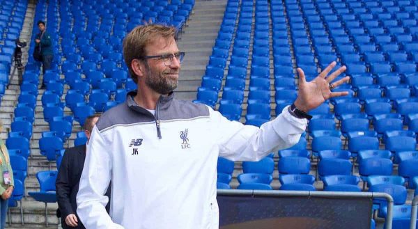 BASEL, SWITZERLAND - Tuesday, May 17, 2016: Liverpool's manager J¸rgen Klopp before a training session ahead of the UEFA Europa League Final against Sevilla FC at St-Jakobs Park. (Pic by David Rawcliffe/Propaganda)