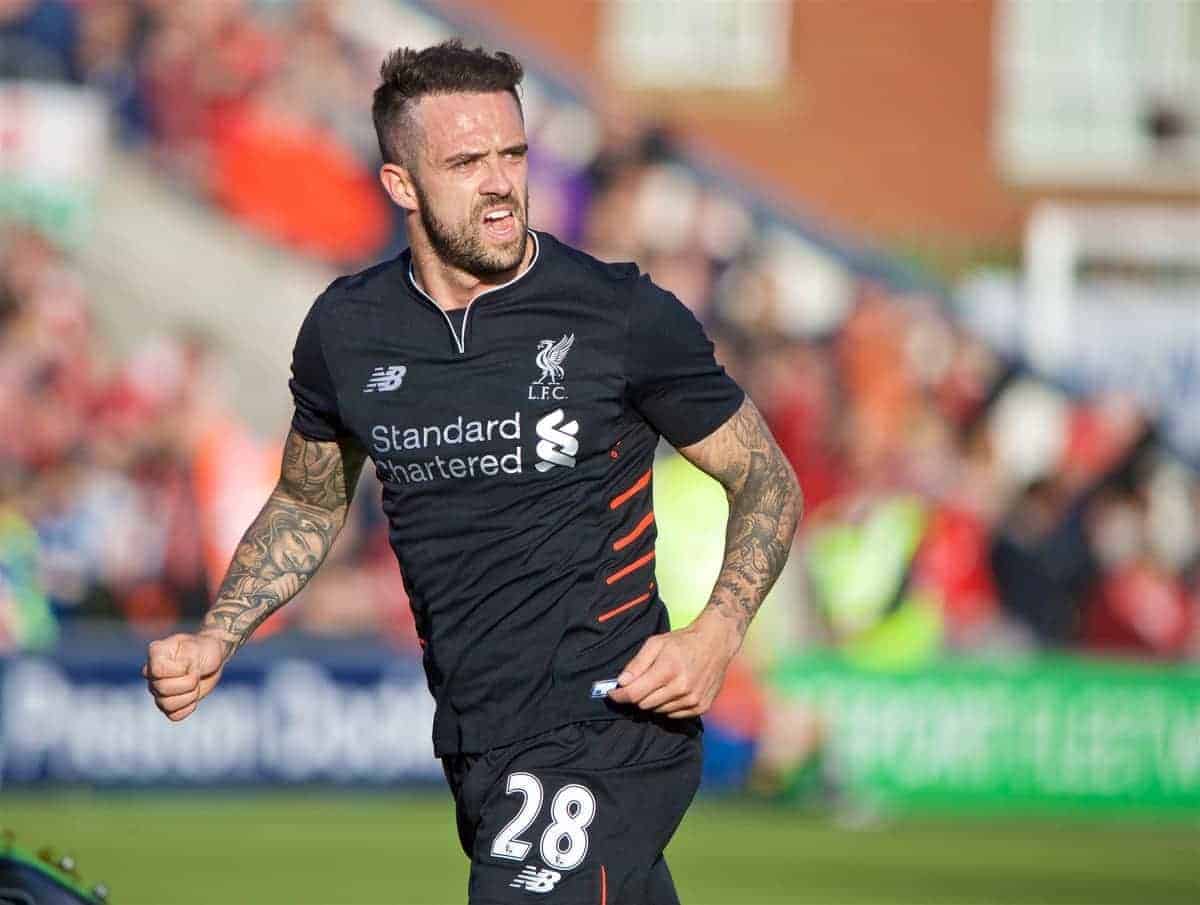 FLEETWOOD, ENGLAND - Wednesday, July 13, 2016: Liverpool's Danny Ings in action against Fleetwood Town during a friendly match at Highbury Stadium. (Pic by David Rawcliffe/Propaganda)