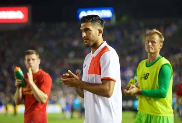 PASADENA, USA - Wednesday, July 27, 2016: Liverpool's Emre Can after the 1-0 defeat to Chelsea during the International Champions Cup 2016 game on day seven of the club's USA Pre-season Tour at the Rose Bowl. (Pic by David Rawcliffe/Propaganda)