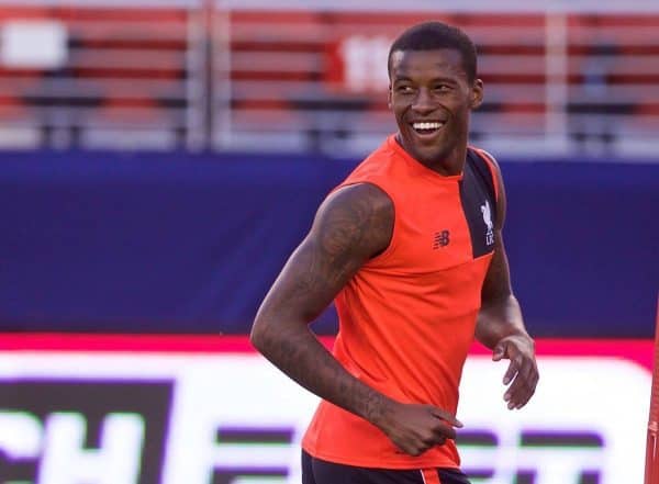 SANTA CLARA, USA - Friday, July 29, 2016: Liverpool's Georginio Wijnaldum during a training session ahead of the International Champions Cup 2016 game against AC Milan on day nine of the club's USA Pre-season Tour at the Levi's Stadium. (Pic by David Rawcliffe/Propaganda)