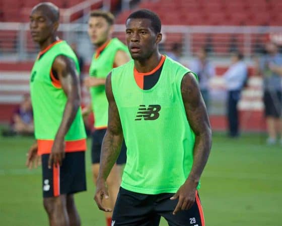 SANTA CLARA, USA - Friday, July 29, 2016: Liverpool's Georginio Wijnaldum during a training session ahead of the International Champions Cup 2016 game against AC Milan on day nine of the club's USA Pre-season Tour at the Levi's Stadium. (Pic by David Rawcliffe/Propaganda)