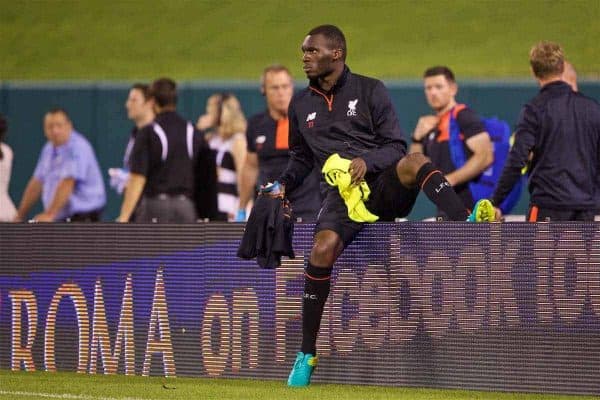 ST. LOUIS, USA - Monday, August 1, 2016: Liverpool's Christian Benteke after a pre-season friendly game against AS Roma on day twelve of the club's USA Pre-season Tour at the Busch Stadium. (Pic by David Rawcliffe/Propaganda)