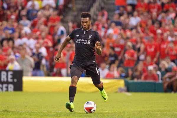 ST. LOUIS, USA - Monday, August 1, 2016: Liverpool's Daniel Sturridge in action against AS Roma during a pre-season friendly game on day twelve of the club's USA Pre-season Tour at the Busch Stadium. (Pic by David Rawcliffe/Propaganda)