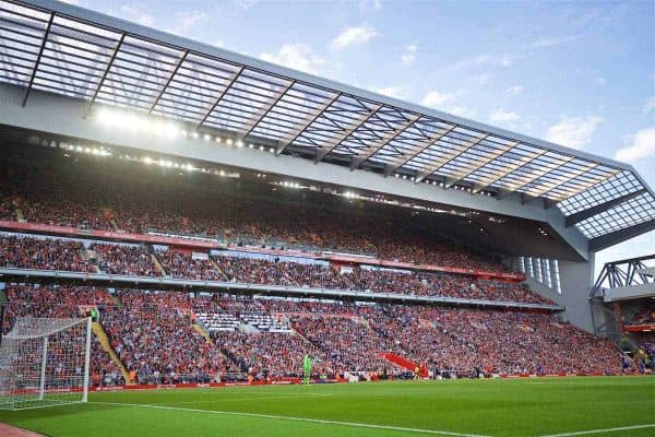 LIVERPOOL, ENGLAND - Saturday, September 10, 2016: A view of Liverpool's new Main Stand during the FA Premier League match against Leicester City at Anfield. (Pic by David Rawcliffe/Propaganda)