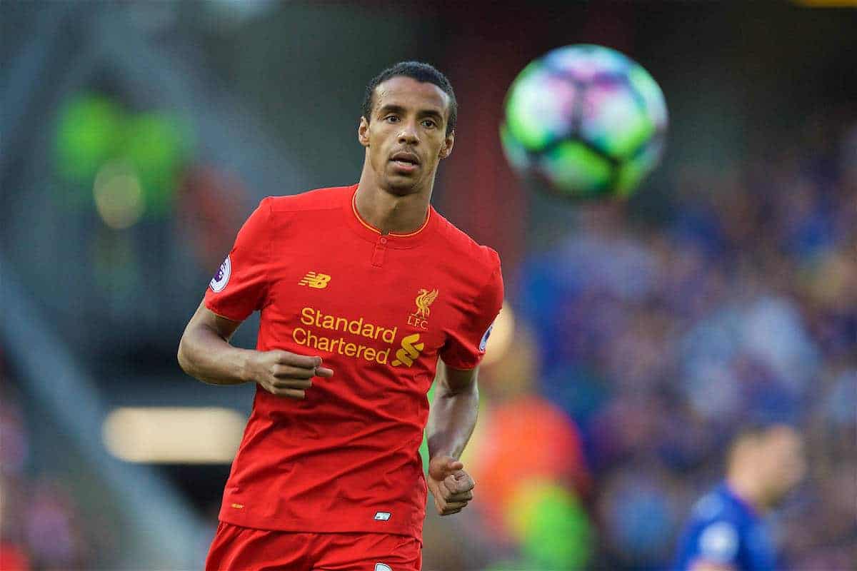 LIVERPOOL, ENGLAND - Saturday, September 10, 2016: Liverpool's Joel Matip in action against Leicester City during the FA Premier League match at Anfield. (Pic by David Rawcliffe/Propaganda)