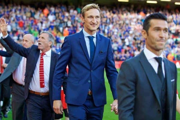 LIVERPOOL, ENGLAND - Saturday, September 10, 2016: Former Liverpool player Sami Hyypia before the FA Premier League match against Leicester City at Anfield. (Pic by David Rawcliffe/Propaganda)