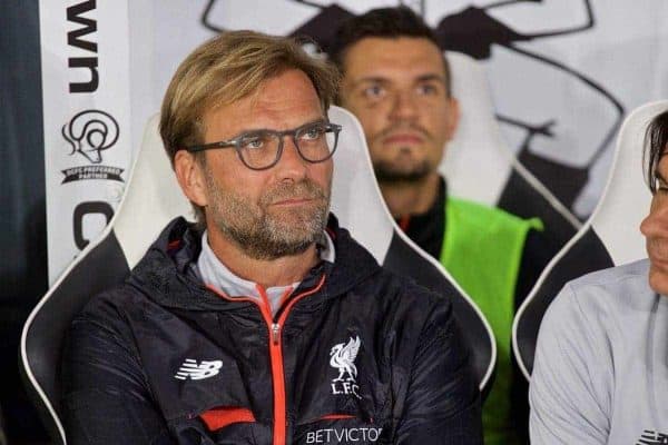 DERBY, ENGLAND - Tuesday, September 20, 2016: Liverpool's manager J¸rgen Klopp before the Football League Cup 3rd Round match against Derby County at Pride Park. (Pic by David Rawcliffe/Propaganda)