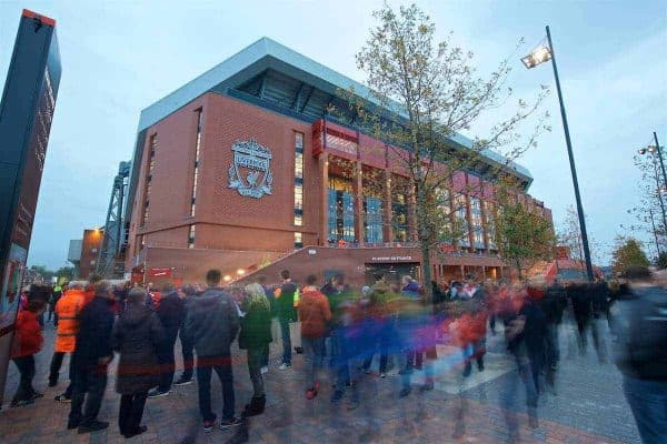 LIVERPOOL, ENGLAND - Tuesday, October 25, 2016: An exterior view of Anfield new Main Stand. General (Pic by David Rawcliffe/Propaganda)