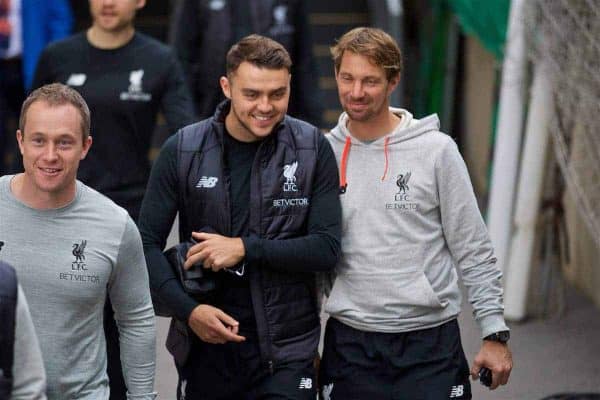 LONDON, ENGLAND - Saturday, October 29, 2016: Liverpool's Connor Randall arrives at Selhurst Park ahead of the FA Premier League match against Crystal Palace at Selhurst Park. (Pic by David Rawcliffe/Propaganda)