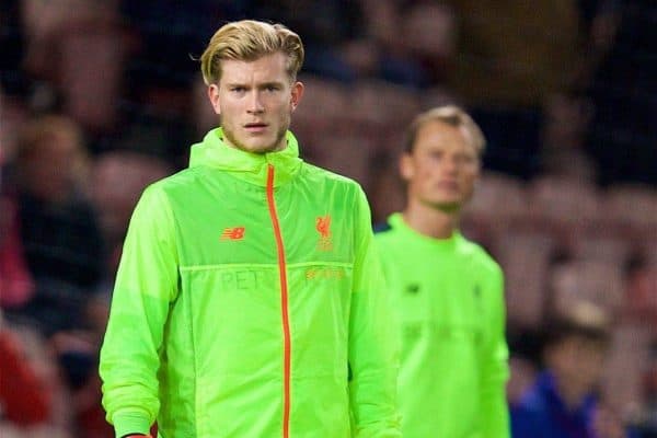 MIDDLESBROUGH, ENGLAND - Wednesday, December 14, 2016: Liverpool's substitute goalkeeper Loris Karius warms-up before the FA Premier League match at the Riverside Stadium. (Pic by David Rawcliffe/Propaganda)