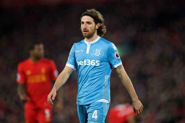 LIVERPOOL, ENGLAND - Tuesday, December 27, 2016: Stoke City's Joe Allen in action against Liverpool during the FA Premier League match at Anfield. (Pic by David Rawcliffe/Propaganda)