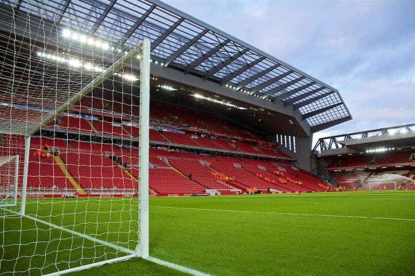 LIVERPOOL, ENGLAND - Saturday, December 31, 2016: A general view of the Anfield pitch from the Spion Kop goal ahead of the FA Premier League match between Liverpool and Manchester City at Anfield. (Pic by David Rawcliffe/Propaganda)