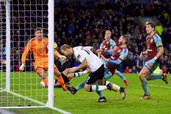 LIVERPOOL, ENGLAND - Saturday, December 30, 2017: Liverpool's Ragnar Klavan scores the winning second goal with a header during the FA Premier League match between Liverpool and Leicester City at Anfield. (Pic by David Rawcliffe/Propaganda)