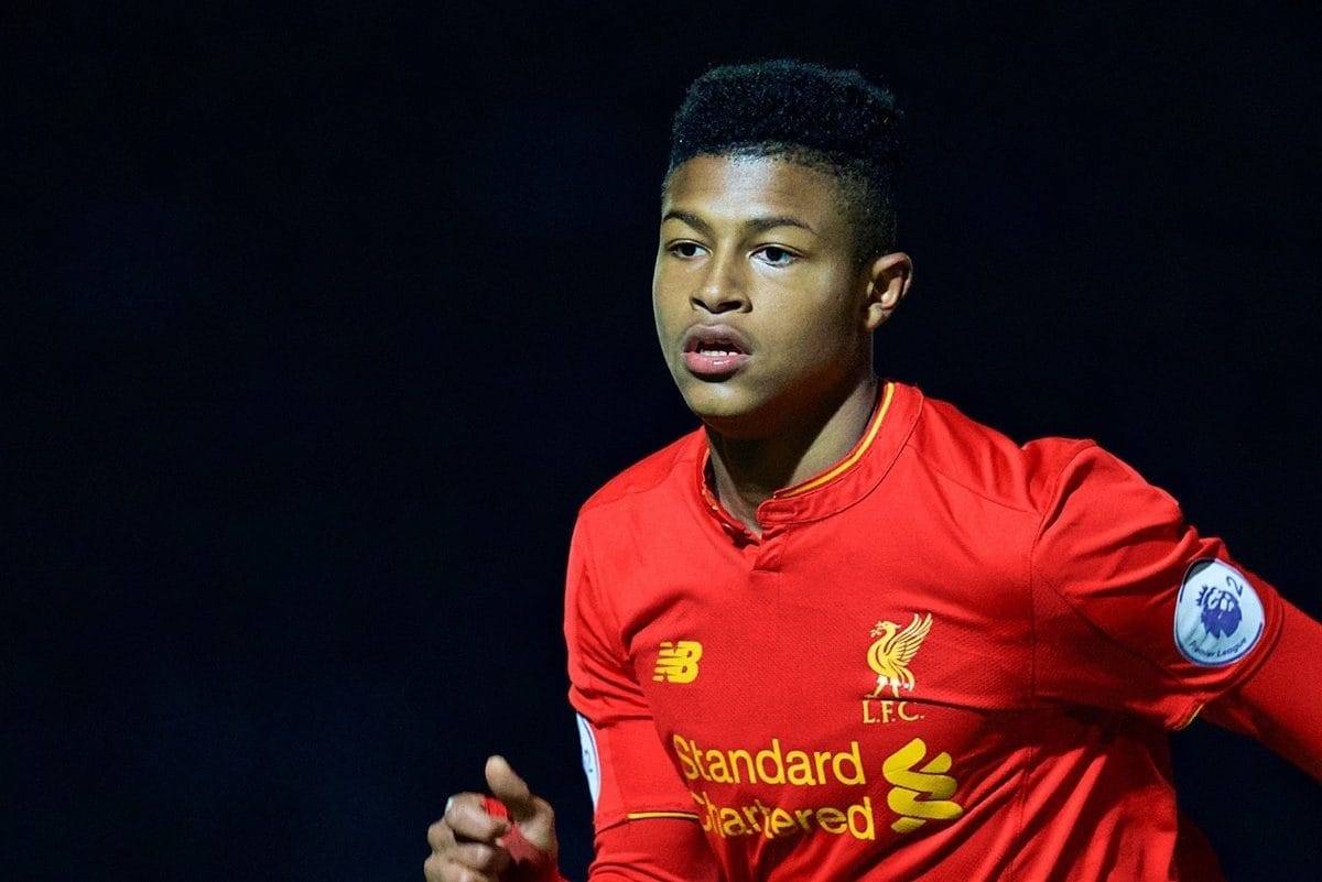 HIGH WYCOMBE, ENGLAND - Monday, March 6, 2017: Liverpool's Rhian Brewster in action against Reading during FA Premier League 2 Division 1 Under-23 match at Adams Park Stadium. (Pic by David Rawcliffe/Propaganda)