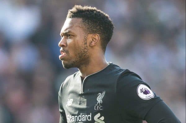 STOKE-ON-TRENT, ENGLAND - Saturday, April 8, 2017: Liverpool's Daniel Sturridge in action against Stoke City during the FA Premier League match at the Bet365 Stadium. (Pic by Laura Malkin/Propaganda)