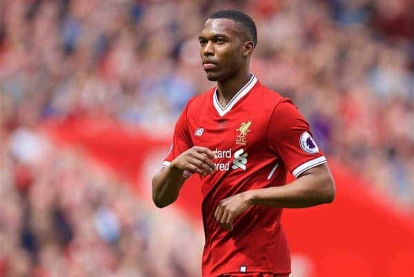 LIVERPOOL, ENGLAND - Sunday, May 21, 2017: Liverpool's Daniel Sturridge in action against Middlesbrough during the FA Premier League match at Anfield. (Pic by David Rawcliffe/Propaganda)