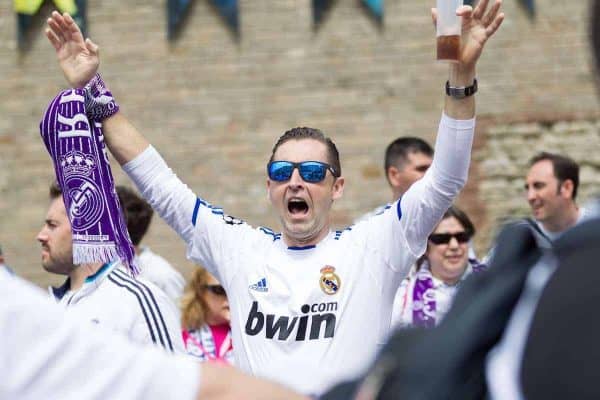 CARDIFF, WALES - Saturday, June 3, 2017: Real Madrid supporters before the UEFA Champions League Final between Juventus FC and Real Madrid CF at the Stadium of Wales. (Pic by Don Jackson-Wyatt/Propaganda)